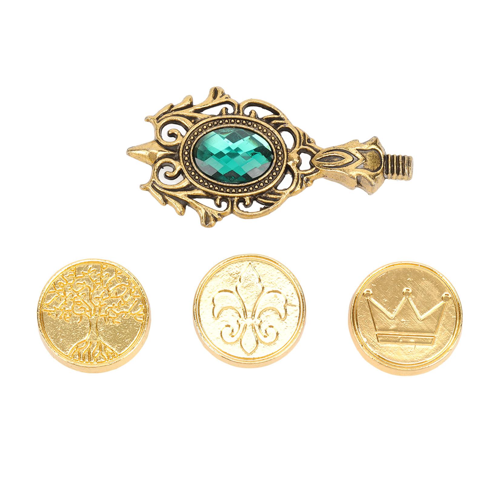 

Wax Sealing Stamp Kit Clear Pattern Rich Colors Detachable Anti Scalding Vintage Wax Sealing Set with Handle for Gifts