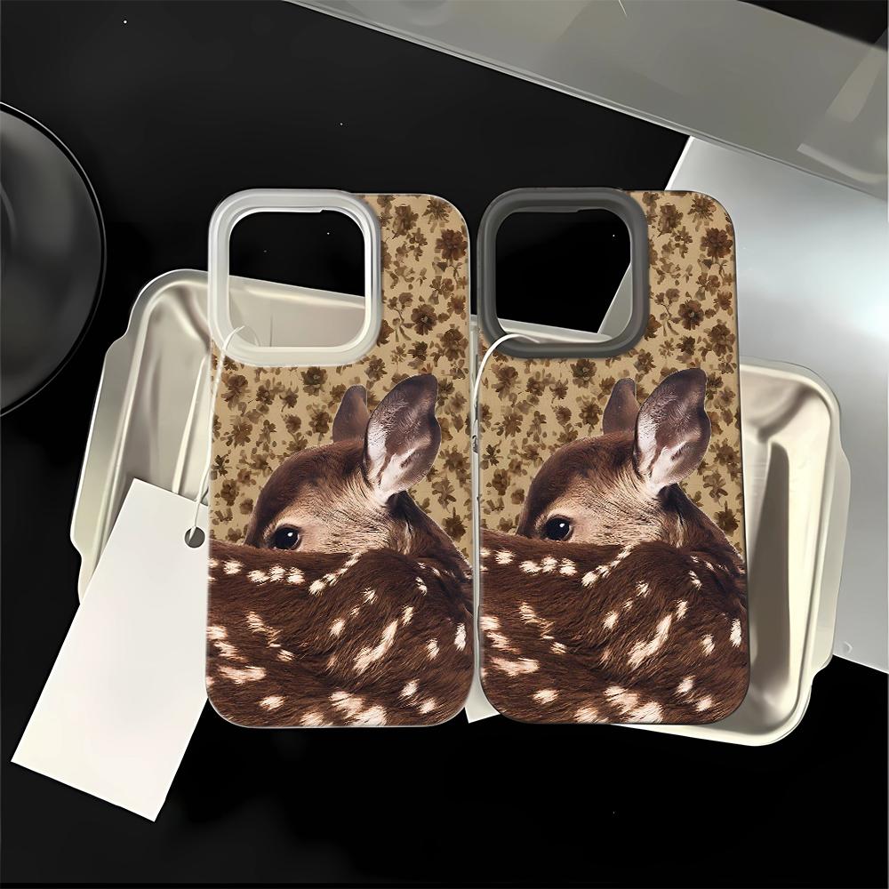 Fawn Flower Matte Silicone Case For Iphone 13 12 11 16 15 14 17 Pro Max Anti-Fingerprint Ultra Thin Cover