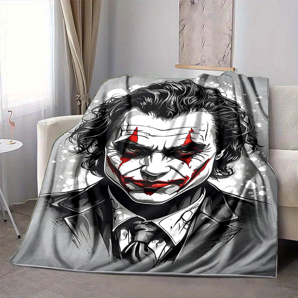 1pc Joker Clown Flannel Throw Blanket Lightweight Soft Warm All Season Blanket for Sofa, Bed, Travel, Camping L1024224