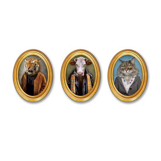 1/3/6Pcs Toast Avocado Cat Refrigerator Magnet with Oval Wooden Frame Kitten Fridge Magnet Home Kitchen Office Decoration Animal Lover Gift