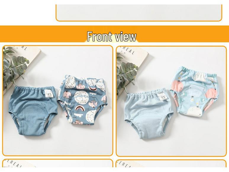 Shabumoto Baby 4-Layer Cotton Learning Pants - Leak-Proof, Breathable & Washable Toddler Training Pants