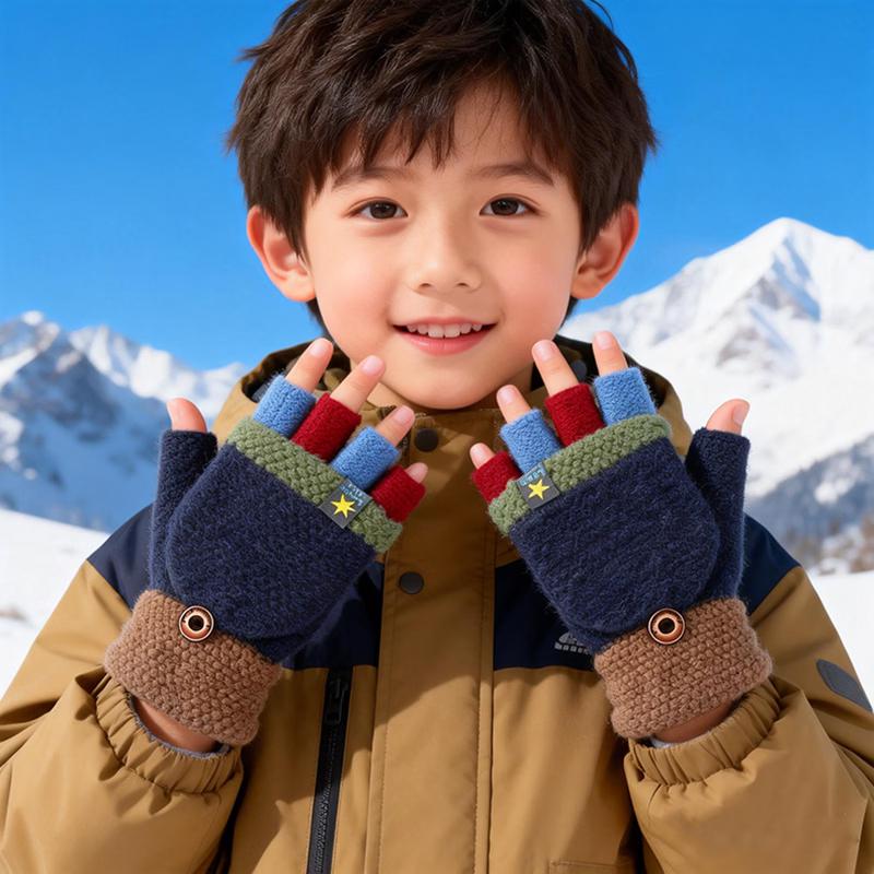 

Kids Winter Warm Flip-Top Convertible Writing Gloves