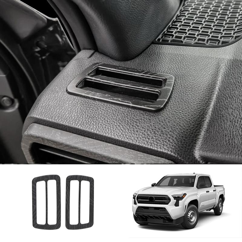 LHD For TOYOTA TACOMA 2024 2025 ABS Black Wood Central control window lift center control gear shift panle meter AC vent cover