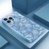 Light Blue White Lace phone case for iphone 17 case for iphone 17 pro max cover Glass for iPhone 17 16 15 14 13 12pm Pro Plus