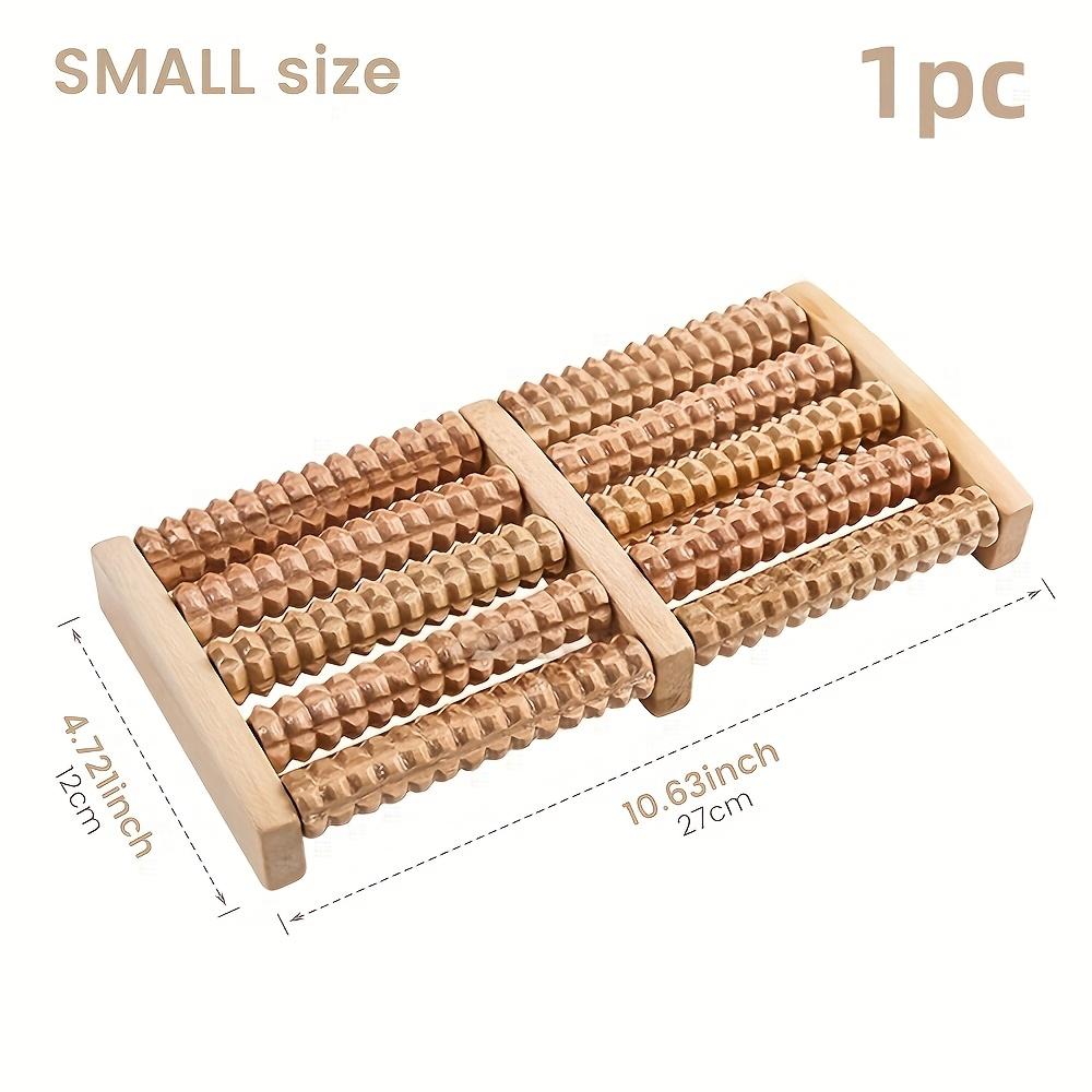 1pc Wooden Foot Massager with Shiatsu Roller - Ergonomic, Comfortable Wooden Design for Foot and Toe Relaxation