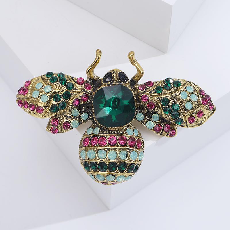 Rhinestone Bee Brooches for Women Unisex Glass Insect Pins Banquet Party Backpack Gifts Jewelry Accessories
