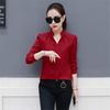 Elegant Sexy Women's White Chiffon Blouse Long Sleeve V Neck Office Shirt Summer Female Top
