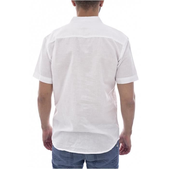 Chemise Lin Col Mao Palao - Kaporal - Manches courtes - Ajustée - Col mao