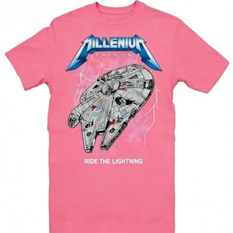 2026 Star Wars Mash-up - Millennium Falcon Poster Pattern Design for Children's Clothing T-shirt. Comfortable High-quality