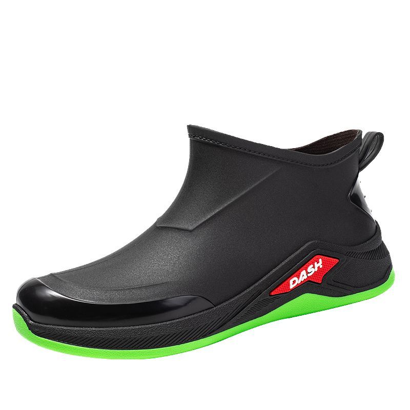 Men's Short PVC Outdoor Rain Boot Waterproof Durable Non-Slip Fishing Work Shoe for Men