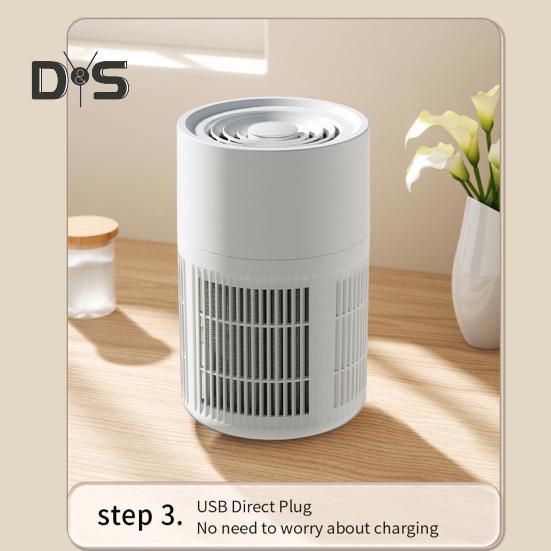 Small Air Purifier Wide Coverage Range Energy-saving Low Noise Activated Carbon Filter Compact Air Cleaner Odor Remover