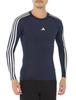 Adidas Techfit Långärmad Legend Ink Storlek M Herr 3-Stripes T-shirt, JTE76, (IW0657),