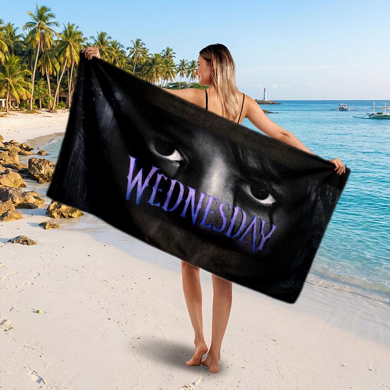 Large Beach TowelWednesday Addams Soft Absorbent Towel Beach Bath Home Use