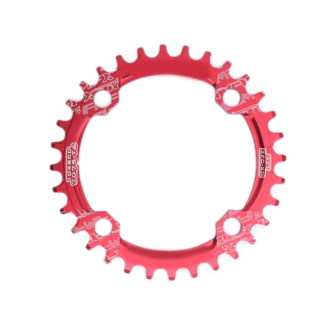 FMFXTR Sykkelkjedering Sykkel Smal Bred 104 BCD 32T Rund Kjedering for Terrengsykkel SykkelRød