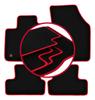 Velour Floor Mats with Red Edge For: Renault Megane IV Grand-Coupe, Liftback, Station Wagon, Grand Tourer, Coupe, GT (2015-)