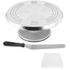 6-Piece Aluminum Cake Decorating Turntable Set With Icing Scraper Spatula Baking Pastry Frosting