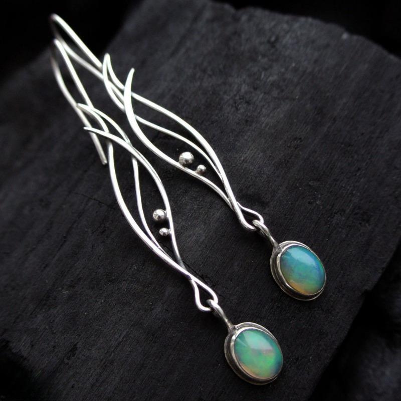 

Привлекательные модные серьги-цветы медного цвета с круглым зеленым камнем, висячие серьги для вечеринки для женщин