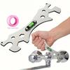 Multifunctional Stainless Steel Bathroom Wrench Tool Shower Installation Hexagonal Level Faucet  Angle Ruler Distance  Measuring