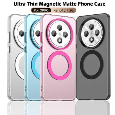 Magsafe Matte Phone Case For Oppo Reno 12F 5G/4G 12FS 5G/4G F27 Protective Case Magnetic Wireless Charging Shockproof Back Cover