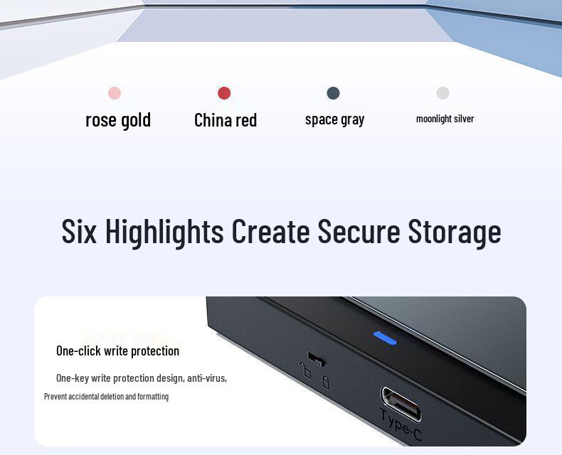 500g High-Speed 1TB External Mechanical Storage for Mobile Phones & Computers