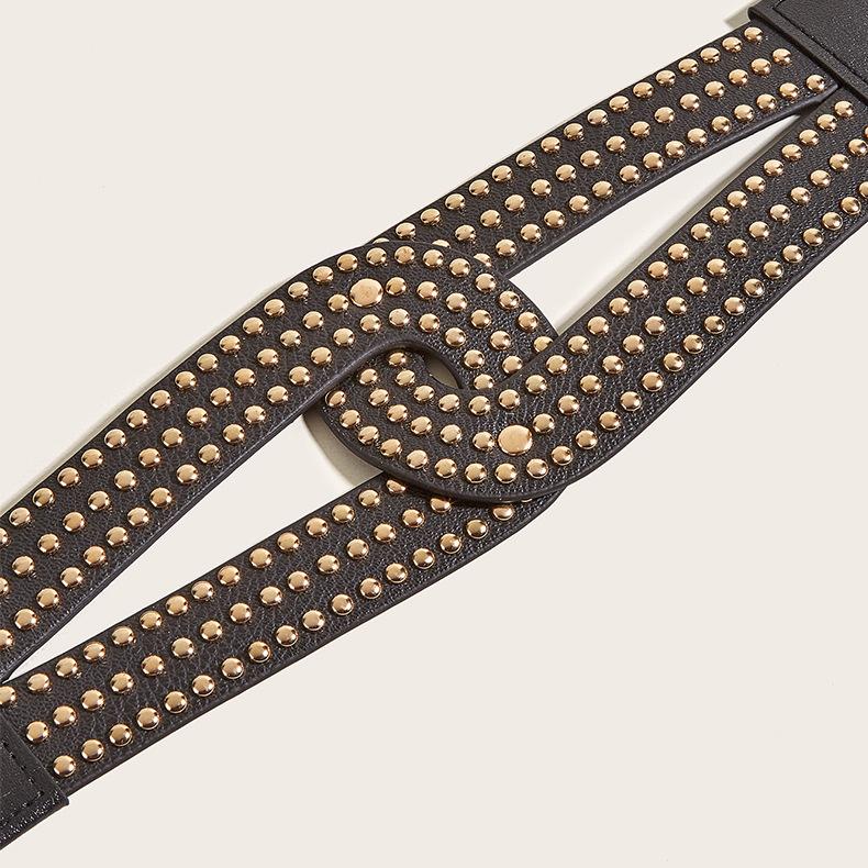 Wind Ladies Wide Belt Retro Elastic Elastic Waist Seal Dress Waist Decoration