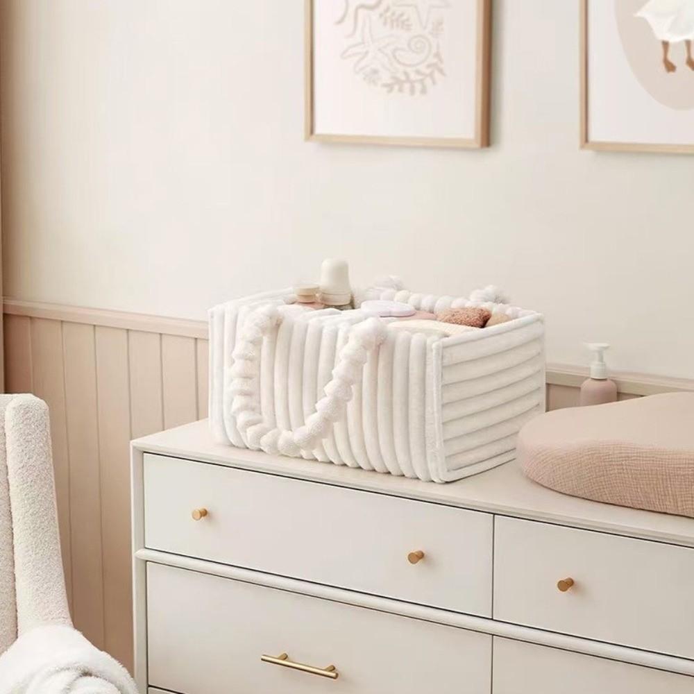 Large Capacity Baby Diaper Organizer Plush Flannel Mommy Storage Bag Cozy Nappy Organizer Bag Car