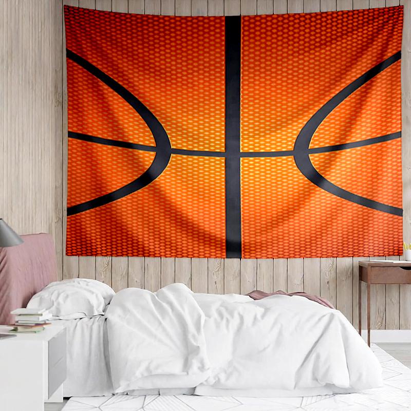 basketball Print Tapestry, Backdrop, Easy Setup, Ideal for Bedroom, Office & Living Room, with Aesthetic Wall Hanging Decor.