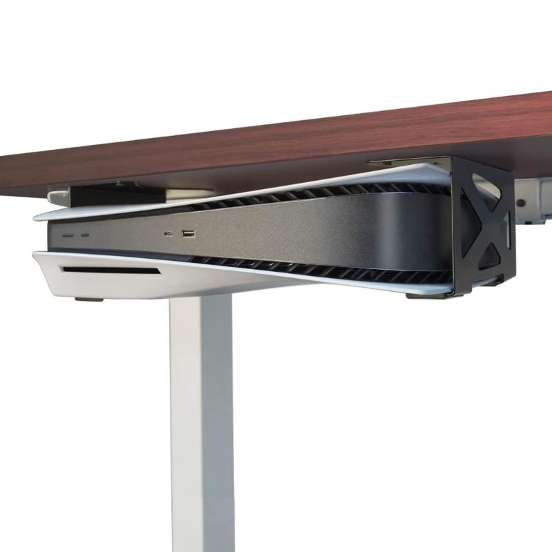 Metal Under Desk Mount Space Saving Gaming Organizers Metal Storage Bracket Simple to Use for Consoles & Controllers