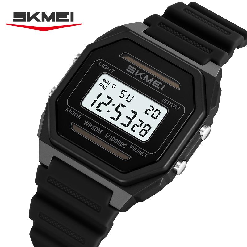 SKMEI 2640 Fashion Digital Watches for Man Solar Power Watch Alarm Clock Luminous 50M Waterproof Wristwatch Gifts Reloj Hombre