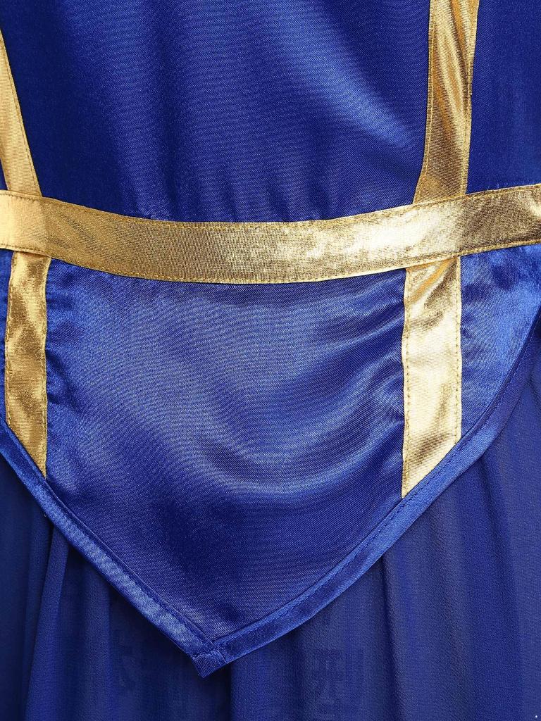 Womens Liturgical Dance Costume Round Neck Sleeveless Design Lace-up Sides Split Hem Satin Tunic