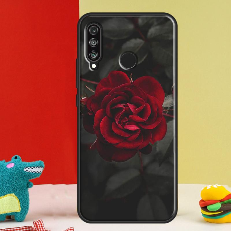 Red Rose Flower For Huawei Nova 12s 12i 11i 8i 9 10 SE Y91 Y90 Y60 Y70 Y72 Y61 P20 P40 P30 Lite P60 Pro Case