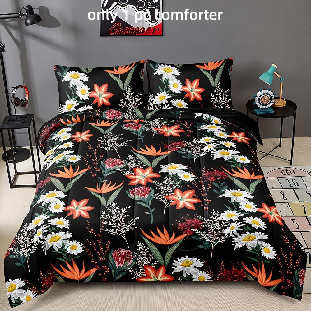 

Comforter Floral Bedding Set 3D Printing 2-3 Piece Set (No Core) Suitable For Bedroom Christmas Gift Home Decor Textile Comforter (quilt)-EU Single(135*200cm)3pcs