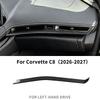 Passenger Side Dashboard Trim Sticker For Chevrolet Corvette C8 2026 2027 Real Dry Hard Carbon Fiber LHD Car Accessories
