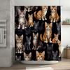 Adorable Cats Shower Curtain Premium Fabric Waterproof Printed Home Decor Bath Rug Set Multiple Size Options Available for Bathr