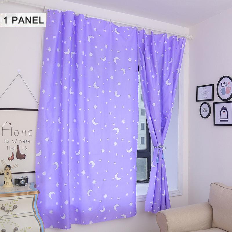 

Затемняющая штора для окна с мультяшным принтом растений, затемняющая панель, домашний декор, спальня Purple Star Moon,100*215cm/39.37*84.64inch