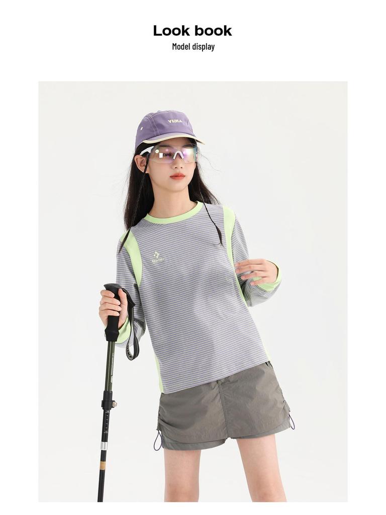Tao Town Mädchen Herbst Gestreiftes Langarm-T-Shirt - Lässige Mode Basisschicht für Kinder