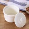 Huabeishi Pure White Ceramic Stew Pots & Spoons