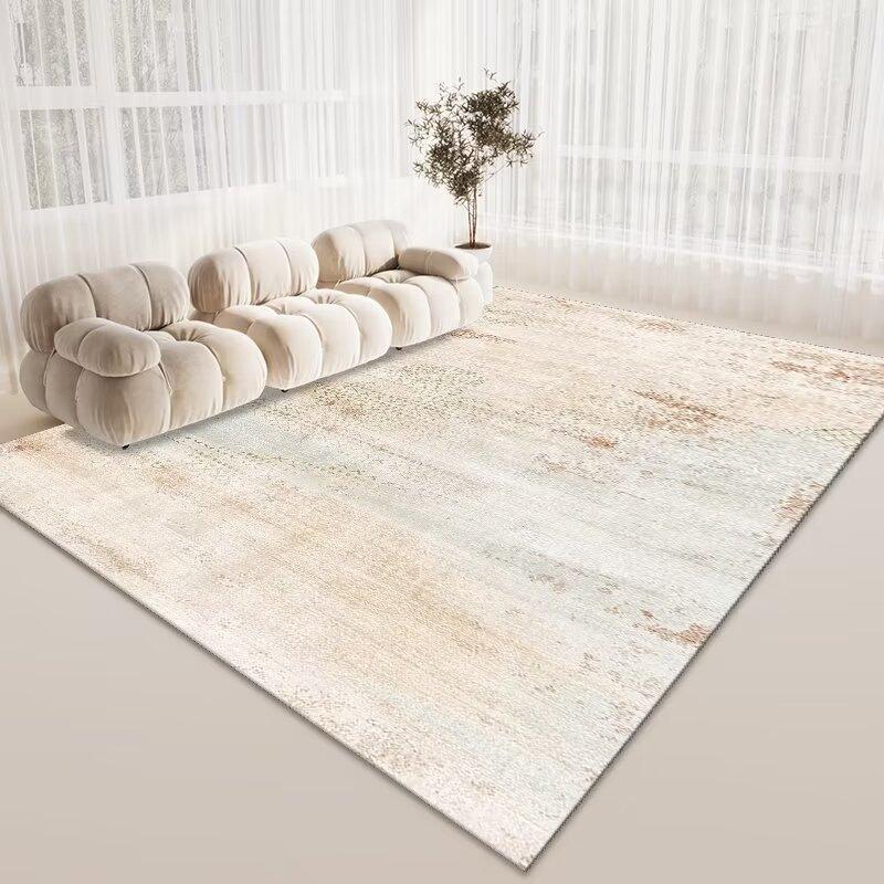 Simple Living Room Sand Carpet, Bedroom Bedside Carpet, Household Commercial Crystal Velvet Thickened Floor Mat