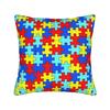 Bold Colorful Autism Puzzle Seamless Pattern Pillow Case Graphic Pillow Cover Novelty Pillowcases For Sofa Couch Bed Living Room