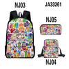 Game Merchandise Digital Building Block Schoolbag Backpack Satchel Pencil Bag Backpack Three-Piece Set