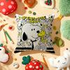 Süßer Snoopy Kissenbezug Natürliches Leinen Bio-Stoff Doppelseitiger Druck Sofa Heimdeko Geschenk Kissenhülle