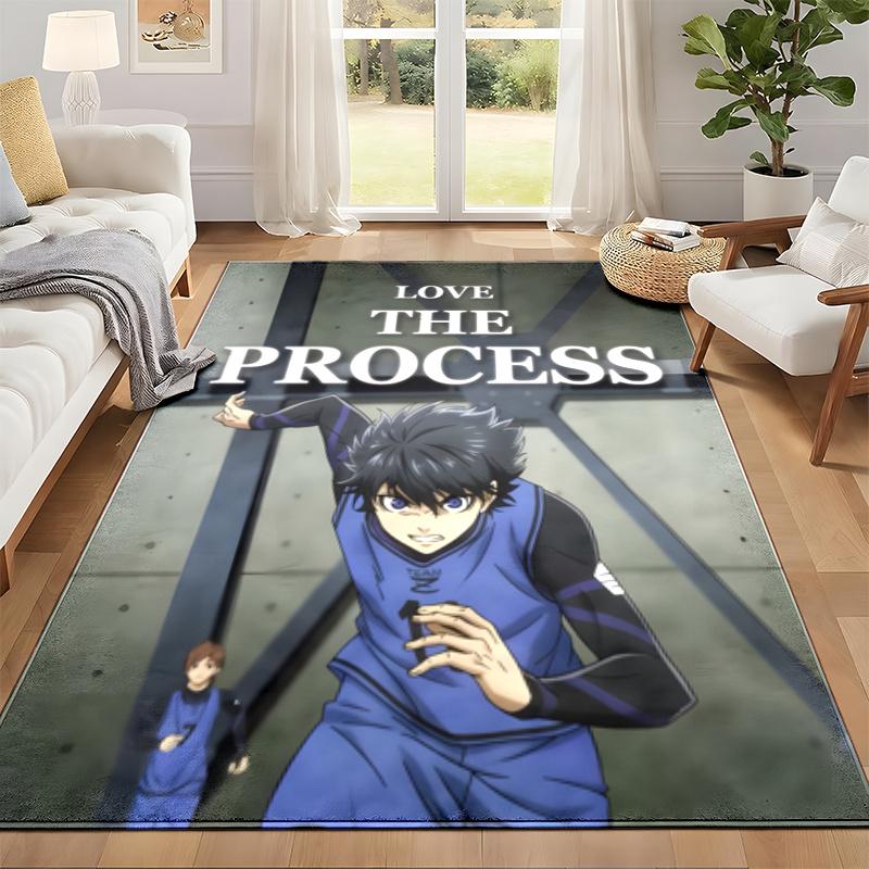 Blue Lock Carpet Door Mat for Living Room or Bedroom Protective Mat Under Chair Office Decoration Christmas Gift Birthday Present