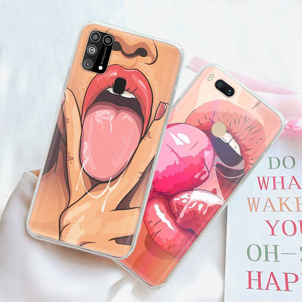 

Чехол для Xiaomi Redmi Note 13 VIVO Y20 Tecno Pova Samsung S24 Realme C3 OPPO F11 Moto E32 Infinix iPhone 15 Чувственные губы