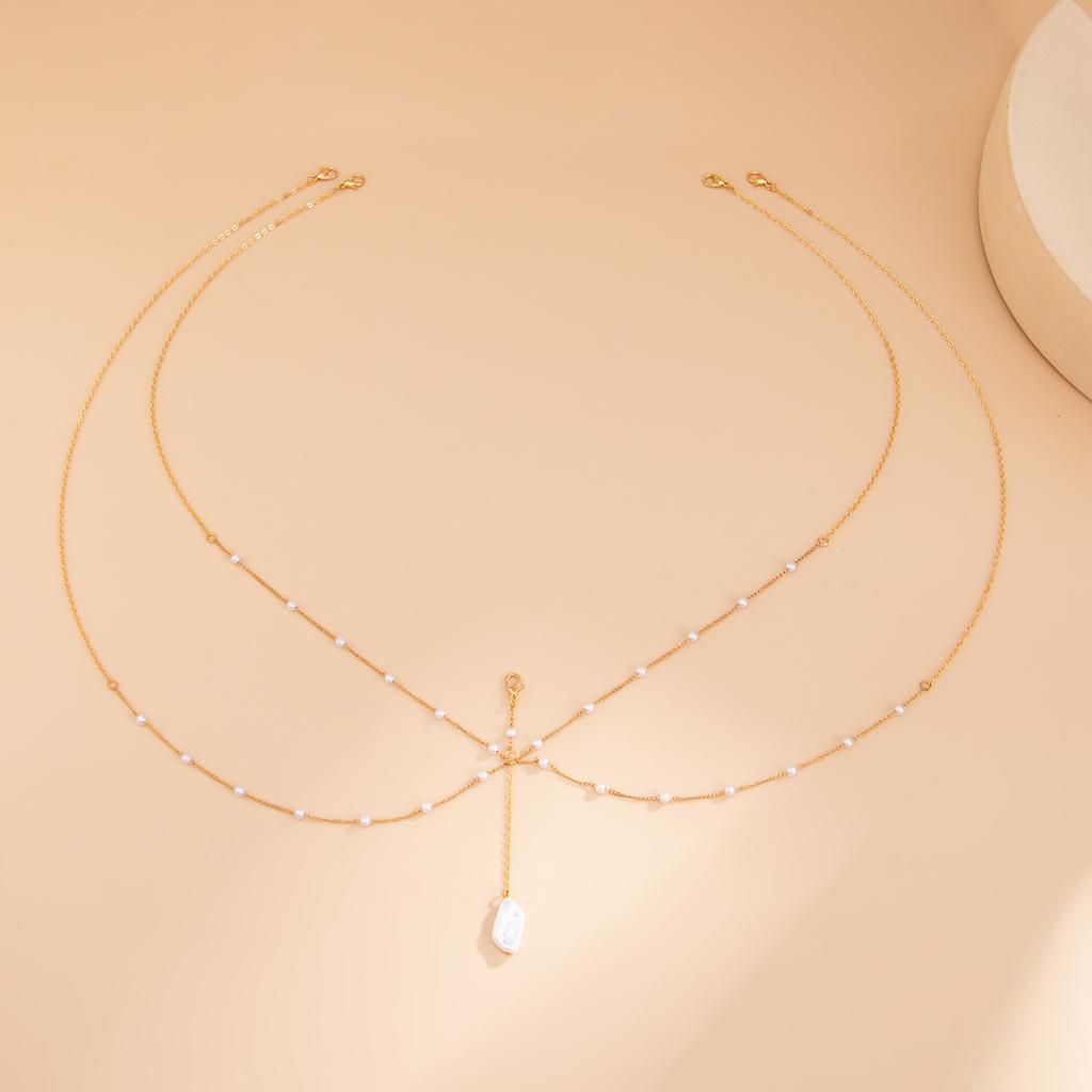 Gold Color Starfish Shell Pendant Bra Chain Summer Sexy Chest Chain Lingerie Party Jewelry 2025 Trendy Multi-layered Body Chain Accessories for Women