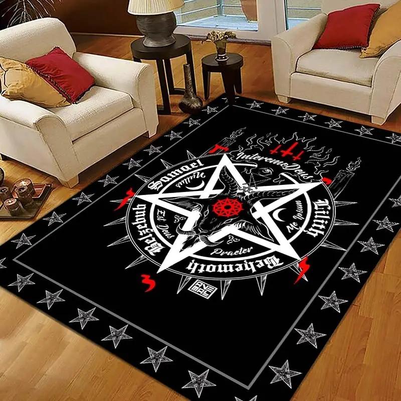 

Halloween Skull and Moth Carpet Dark Aesthetic Floor Mat for Gothic Bedroom Altar Witchy Home Decor Bedside Rugs 100x150cm