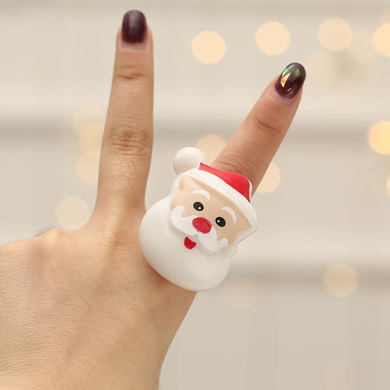 Colorful Glow In The Dark Christmas Cartoon Soft Rubber Rings For Kids Parties