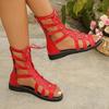 2025 Summer Women Sandals Platform Women Shoes Lace Up Flats Sandals Luxury Designer Shoes Outdoor Sandalias Zapatos De Mujer