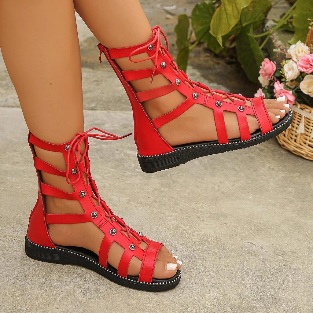 Fashion 2025 Summer Women Sandals Platform Women Shoes Lace Up Flats Sandals Luxury Designer Shoes Outdoor Sandalias Zapatos De Mujer