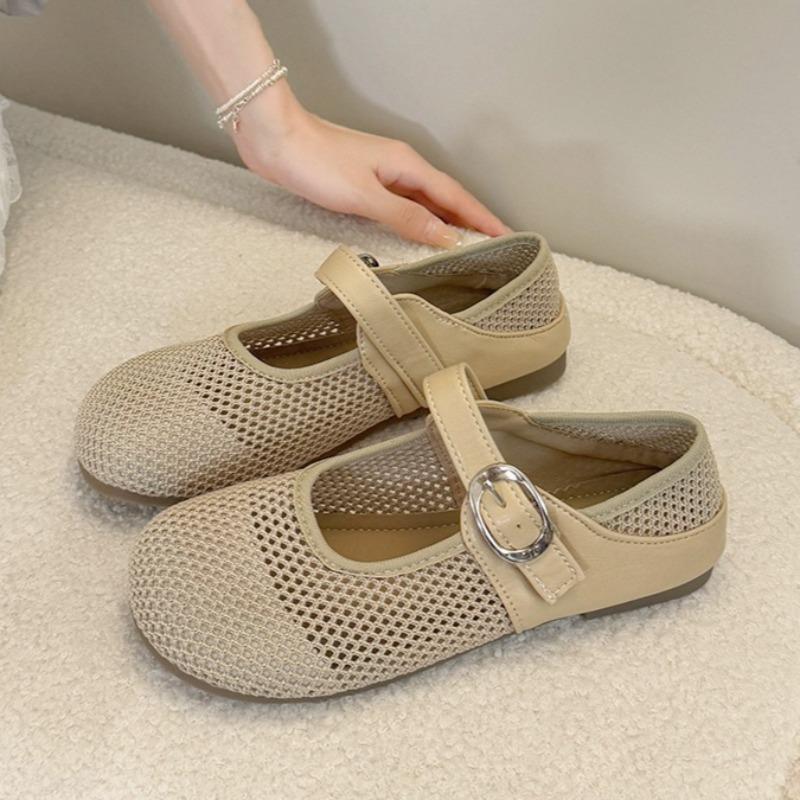 

Модные женские балетки Мягкая обувь Летняя плетеная сетка Женские сандалии 2025 Новые Повседневные кроссовки Модная беговая обувь Уютные сандалии для женщин 40 хаки