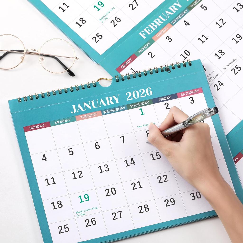 2026 Wall Calendar - 3 Month Wall Calendar 2026, Jan 2026 - Dec 2026, 11.25" X 26", 3 Month Calendar 2026, 3 Month Vertical Calendar with Thick Paper